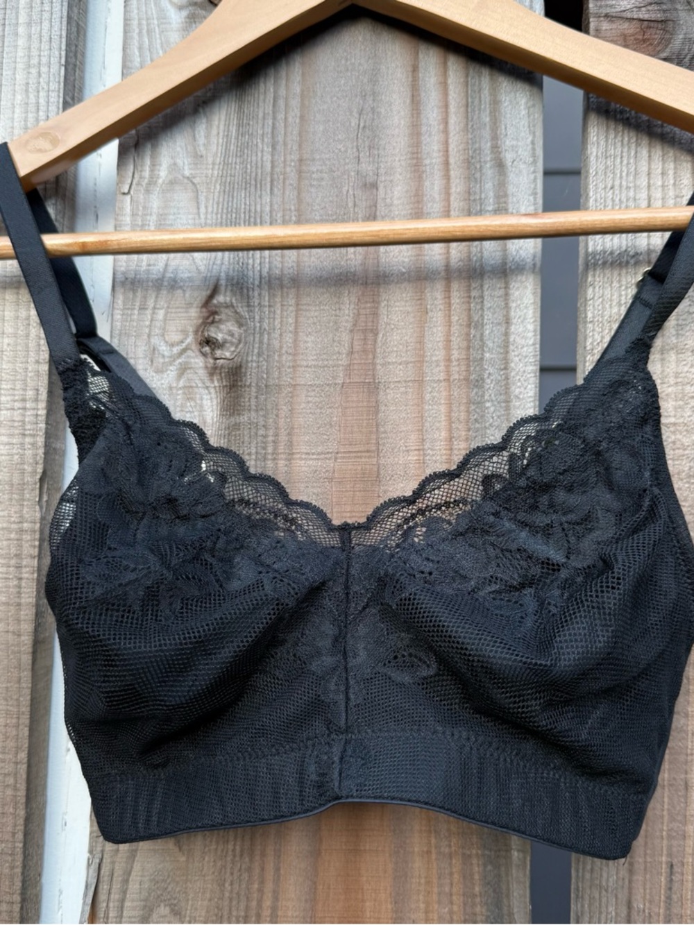 Natori Avail Bralette 32C/DD NWT Black Lace Wireless Longline Style 735258